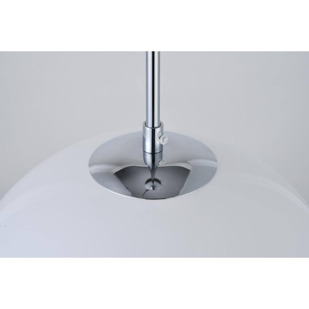 Left. Living District - Baxter 1 Light Chrome Pendant With Frosted White Glass - Chrome And Frosted White.