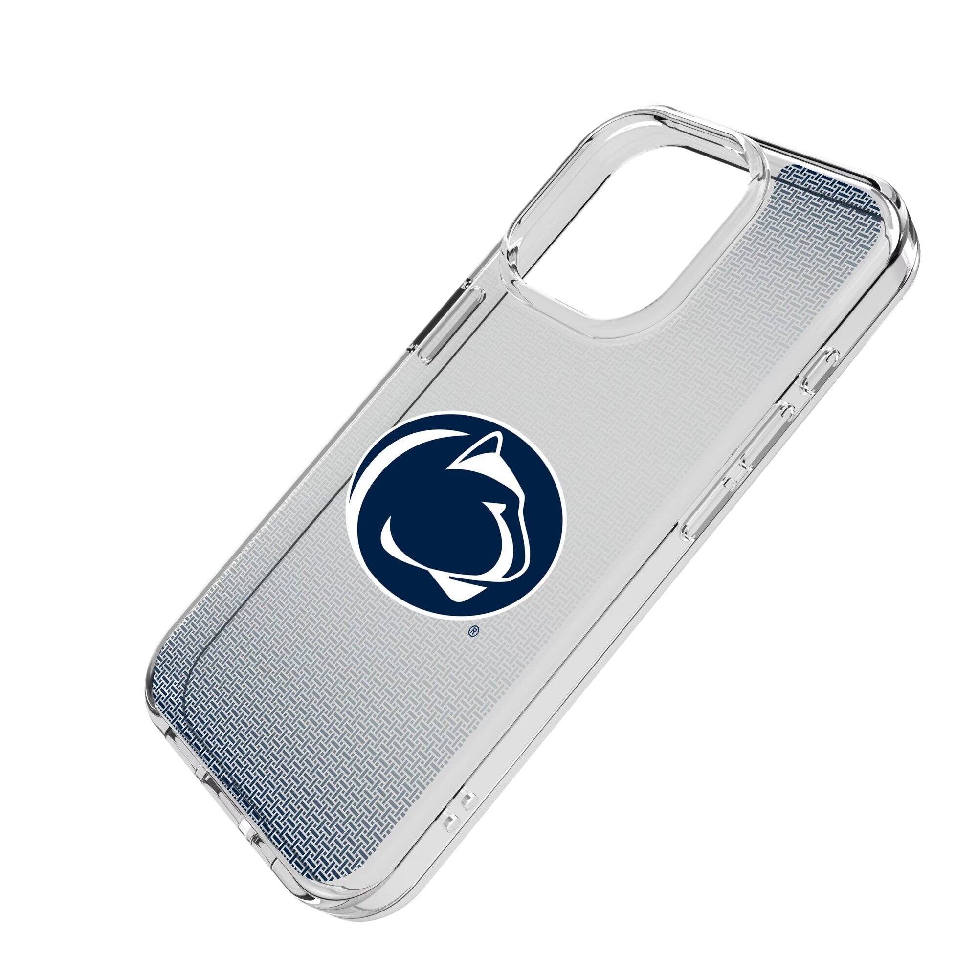 Alt View 1. Keyscaper - Penn State Nittany Lions Linen Logo iPhone Clear Case - 16 Pro Max - Multicolor.