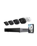 eufy - PoE NVR E40, 4 4K Bullet Cams, 24/7 Recording, 8–16CH, 2TB HDD, 122° FOV, Color Night Vision, AI Detection, Strobe - white + black + silver