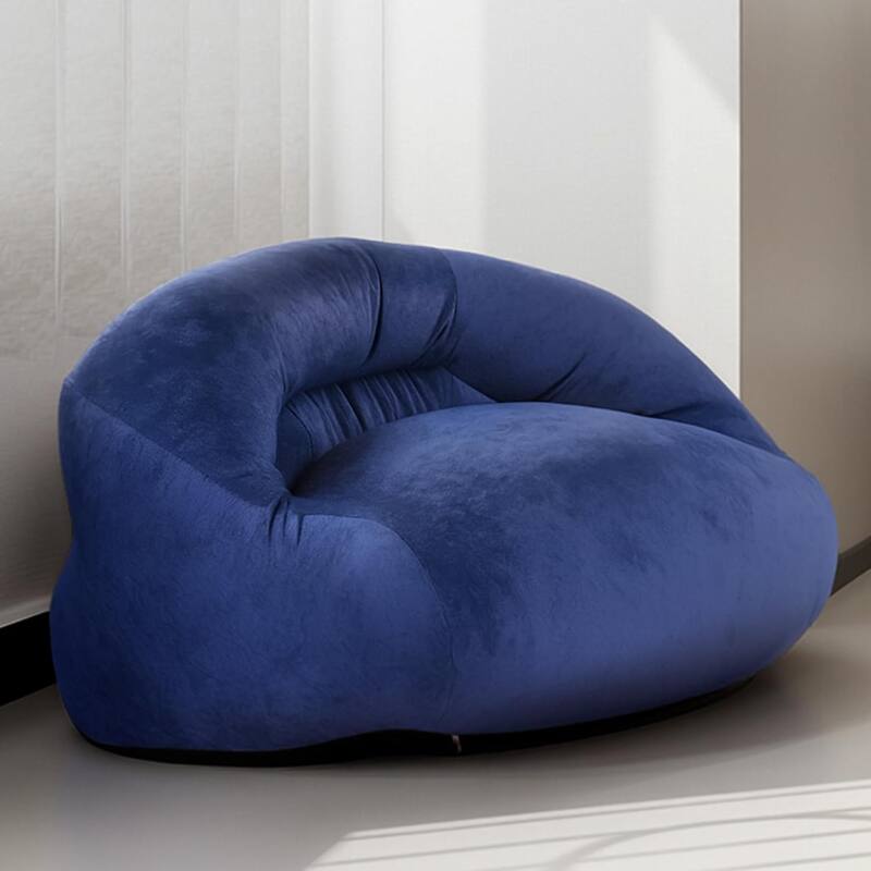 Front. wowmax - 4-Foot Giant Bean Bag Chair for Adults, Comfy Floor Couch with Back Support & Included Filler, Navy Blue - Navy Blue.