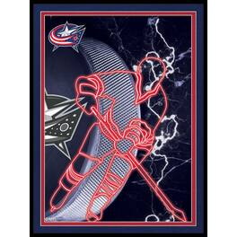 Fan Creations - Columbus Blue Jackets 12'' x 16'' Framed Neon Player Print - Black