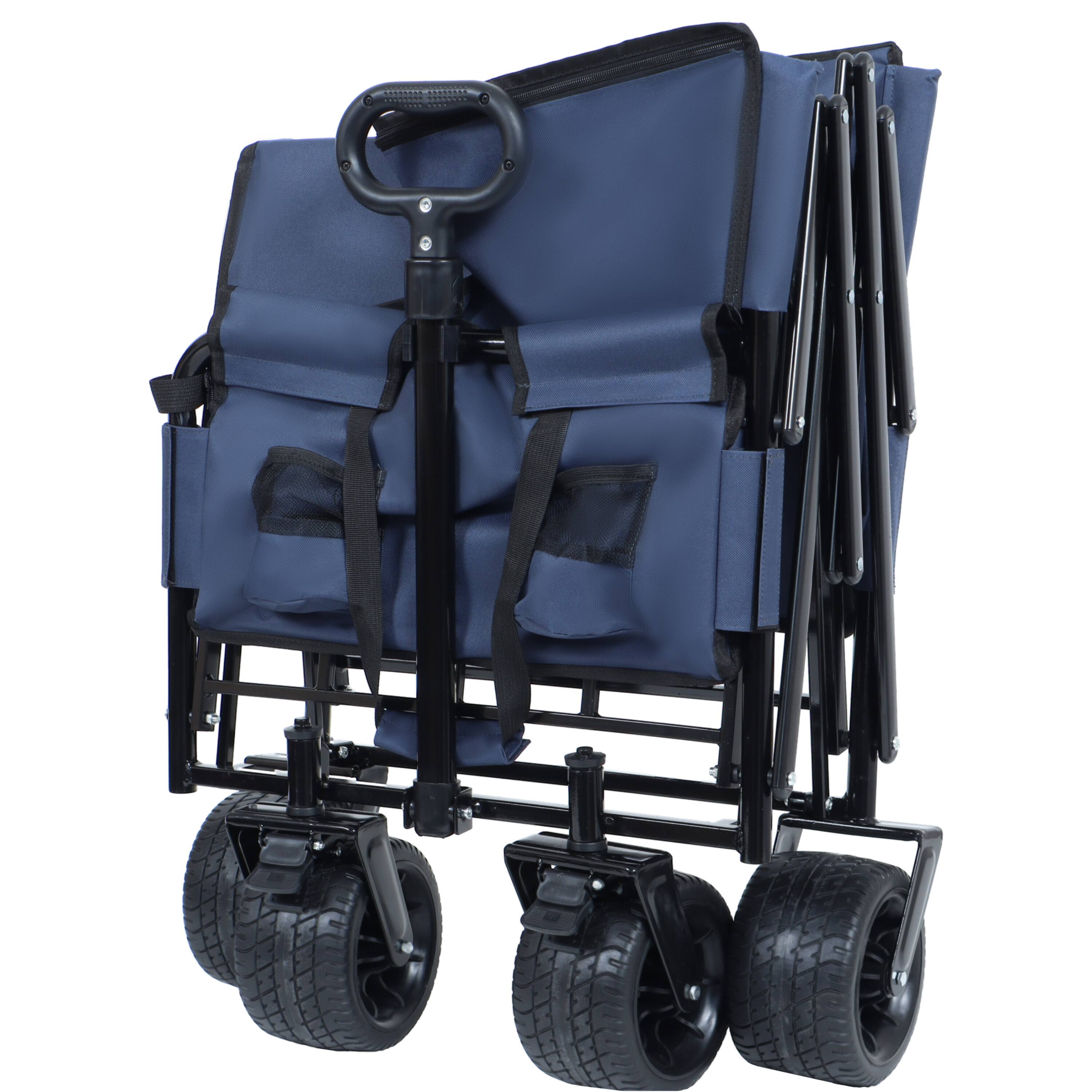 Alt View 1. Mondawe - 3-in-1 Convertible Folding Wagon Utility Carts w/ 500LBS Capacity, 180L Space, All-Terrain Wheels for Outdoor Use - Dark Blue.