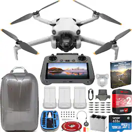 DJI - Mini 4 Pro 4K Drone Fly More Combo with RC 2 + Hard Case Backpack Bundle