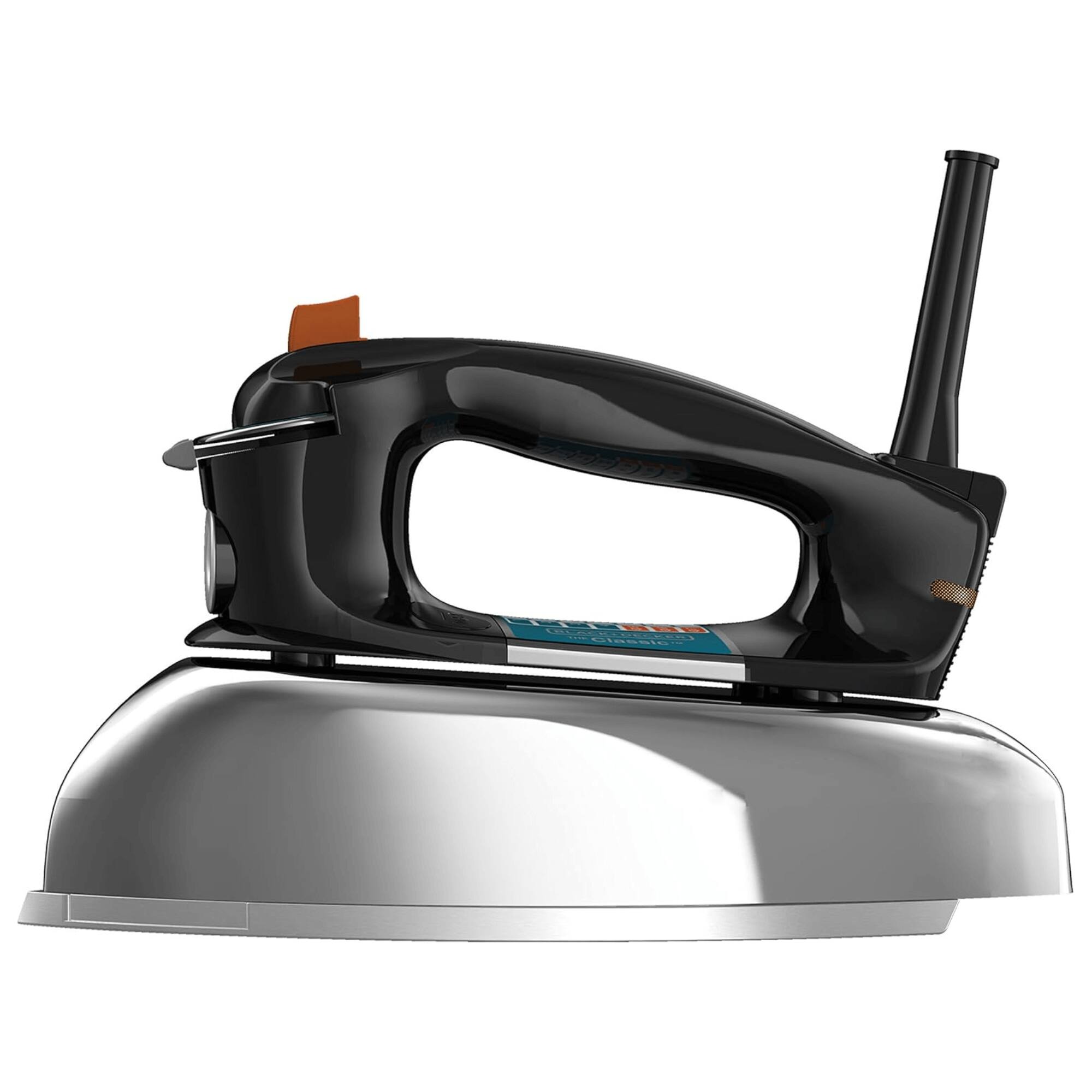 Left. Black+Decker - Auto-Shutoff Iron with Aluminum Soleplate - Silver.