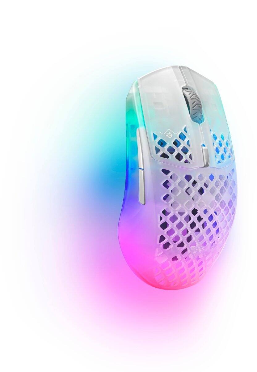 Alt View 15. SteelSeries - Aerox 3 Super Light Honeycomb Wireless RGB Optical Gaming Mouse - Ghost Edition.