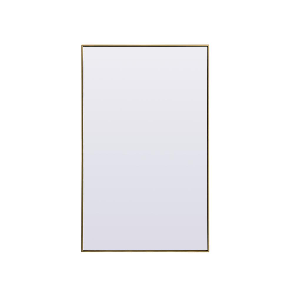 Alt View 6. Elegant Decor - Metal Frame Rectangle Full Length Mirror 36x60 Inch in Brass - Brass.