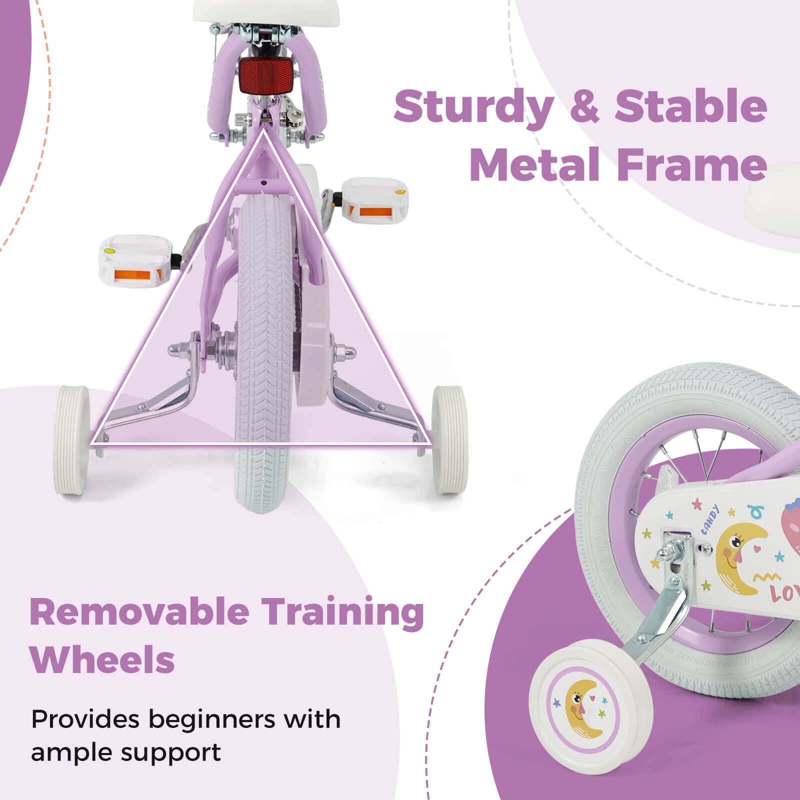 Sturdy & Stable Metal Frame

Removable Training Wheels

Provides beginners with ample support