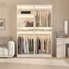 Front. Aheaplus - 50'' Closet Organizer System, Set of 2, Walk-in Closet Storage & Organizer with 4 Hanging Rods and Adjustable Shelves - White.