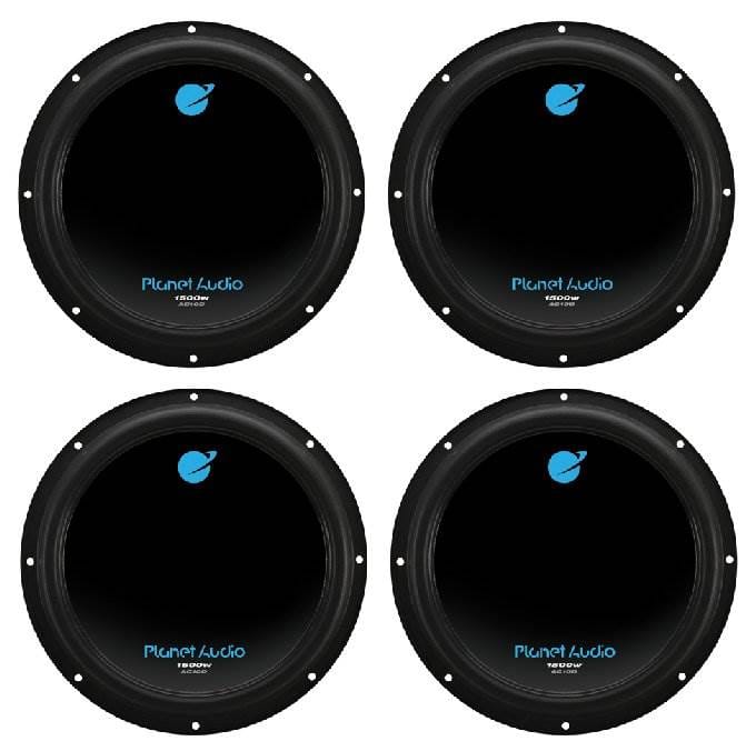 4) PLANET AUDIO AC10D 10" 6000W Power Car Audio Subwoofers Power Subs Woofers - Black