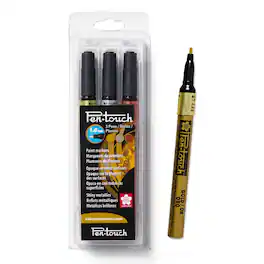 Sakura - Pen-Touch Paint Markers, Assorted Metallic, Fine Tip, 3 Pack