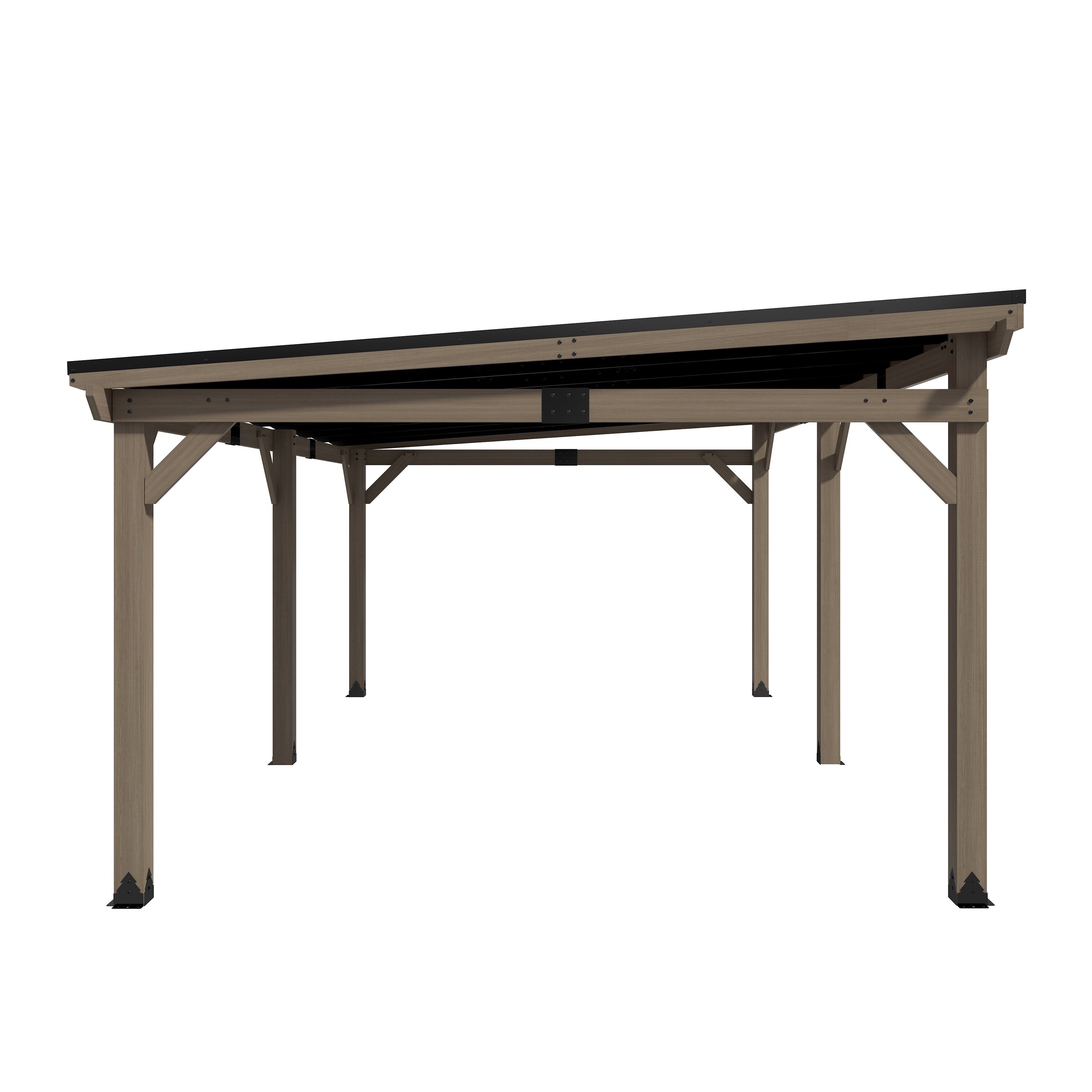 Alt View 5. Mondawe - 12x20 ft. Cedar Hardtop Gazebo - Black.