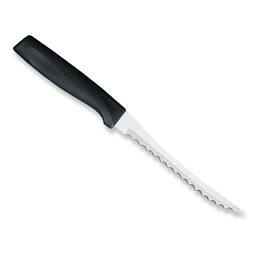 Rada - Cutlery 5-Inch Tomato Slicer Serrated Stainless Blade Anthem Wave Handle - Black