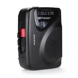 Emerson - Portable Cassette Player & Recorder w AMFM Radio and Built-In Speaker - Black