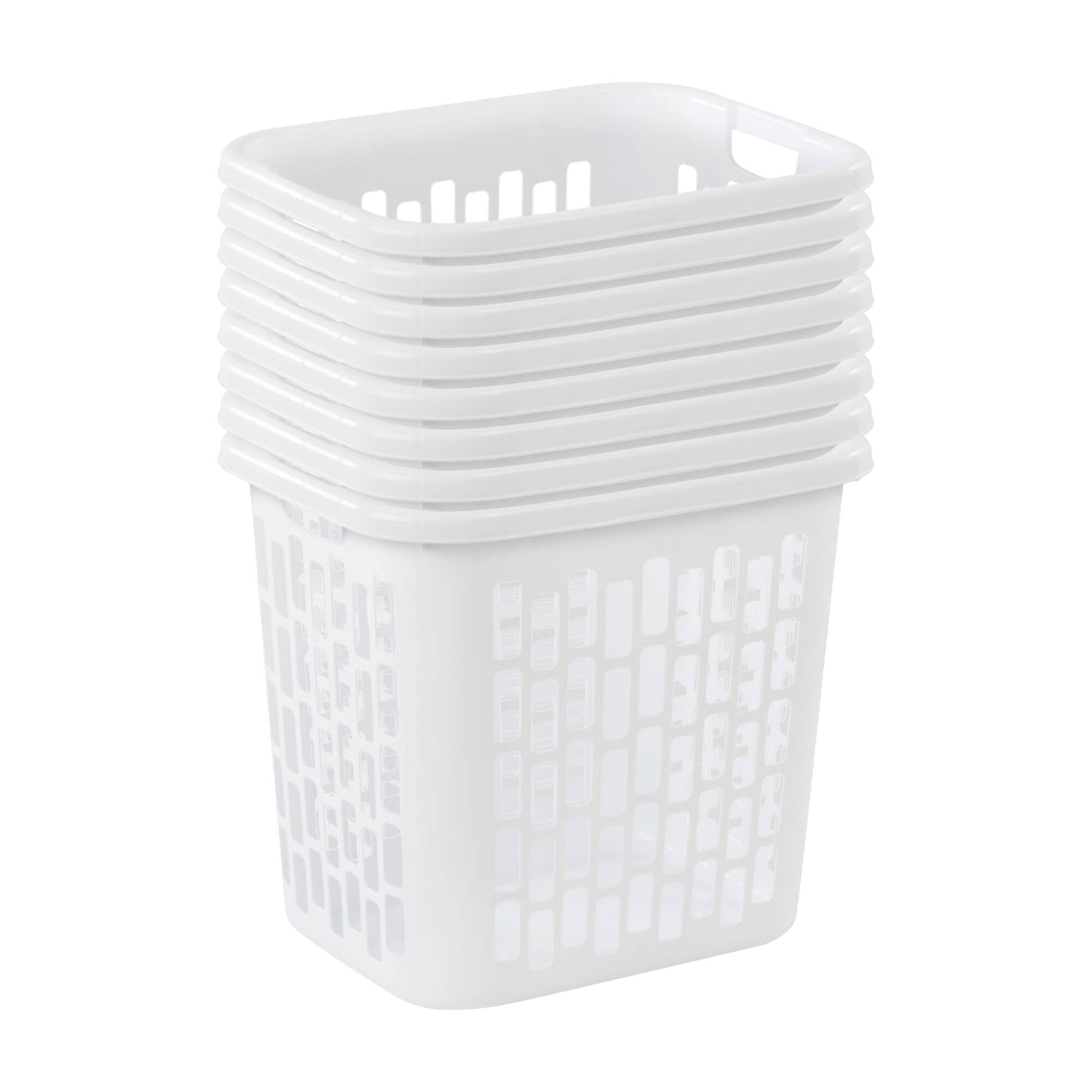 Front. Sterilite - Sterilite Ultra Easy Carry Plastic Dirty Clothes Laundry Basket Hamper, (8 Pack) - White.