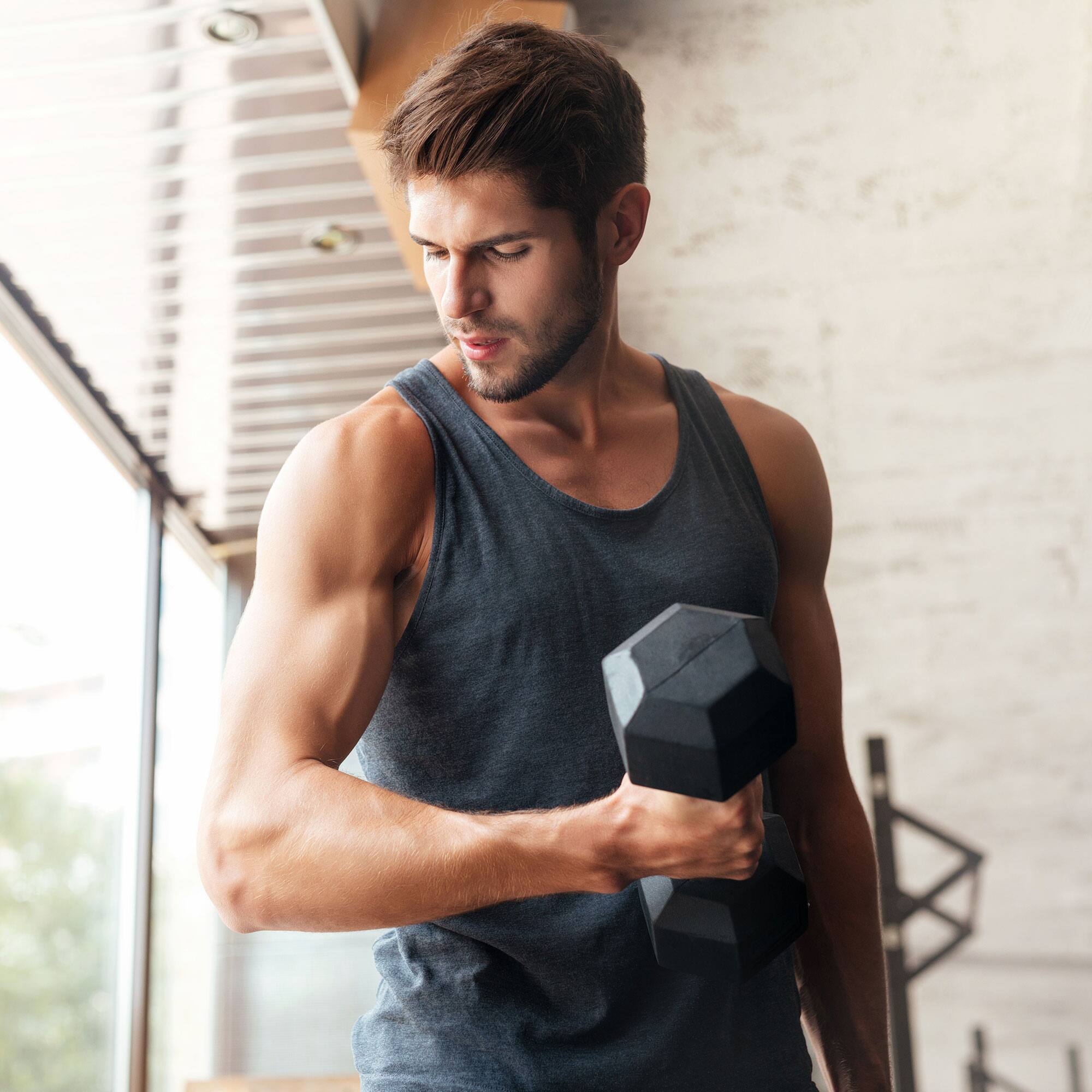 Alt View 5. HolaHatha - HolaHatha Iron Hexagonal Cast Home Exercise Dumbbell Free Weight, 40 Pounds - Black.