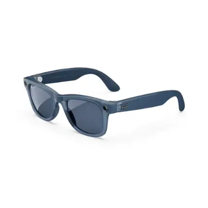 Ray-Ban Meta - Wayfarer glasses with Meta AI, Audio, Photo, Video Compatibility - Polarized Blue Lenses - Matte Jeans