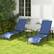 Left. Costway - 2 PCS Patio Lounge Chair Chaise Adjustable Reclining Armrest - Navy.