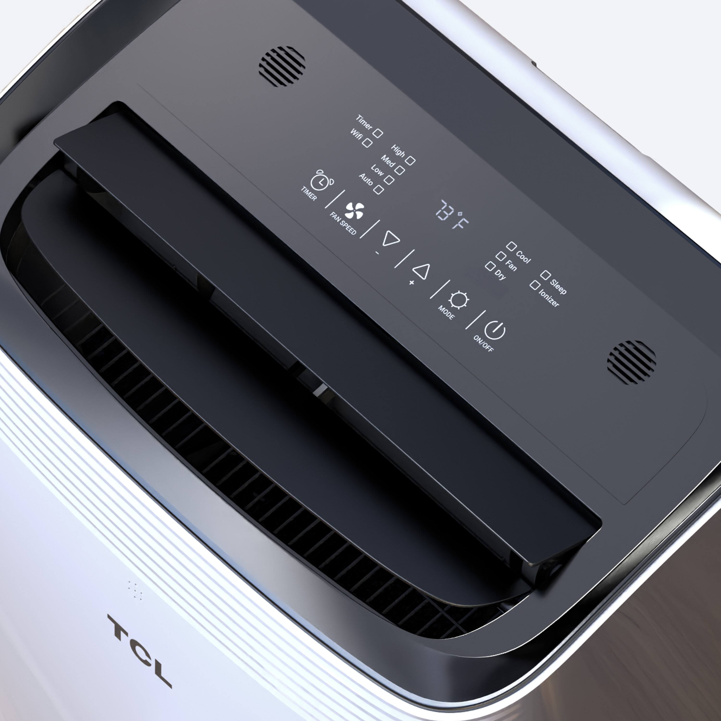 TIMER  
Timer  
Wif  
High  
Med  
Low  
Auto  

FAN SPEED  
I +  
73 F  

MODE  
Cool  
Fan  
Dry  
Sleep  
Ionizer  

ON/OFF  

TCL