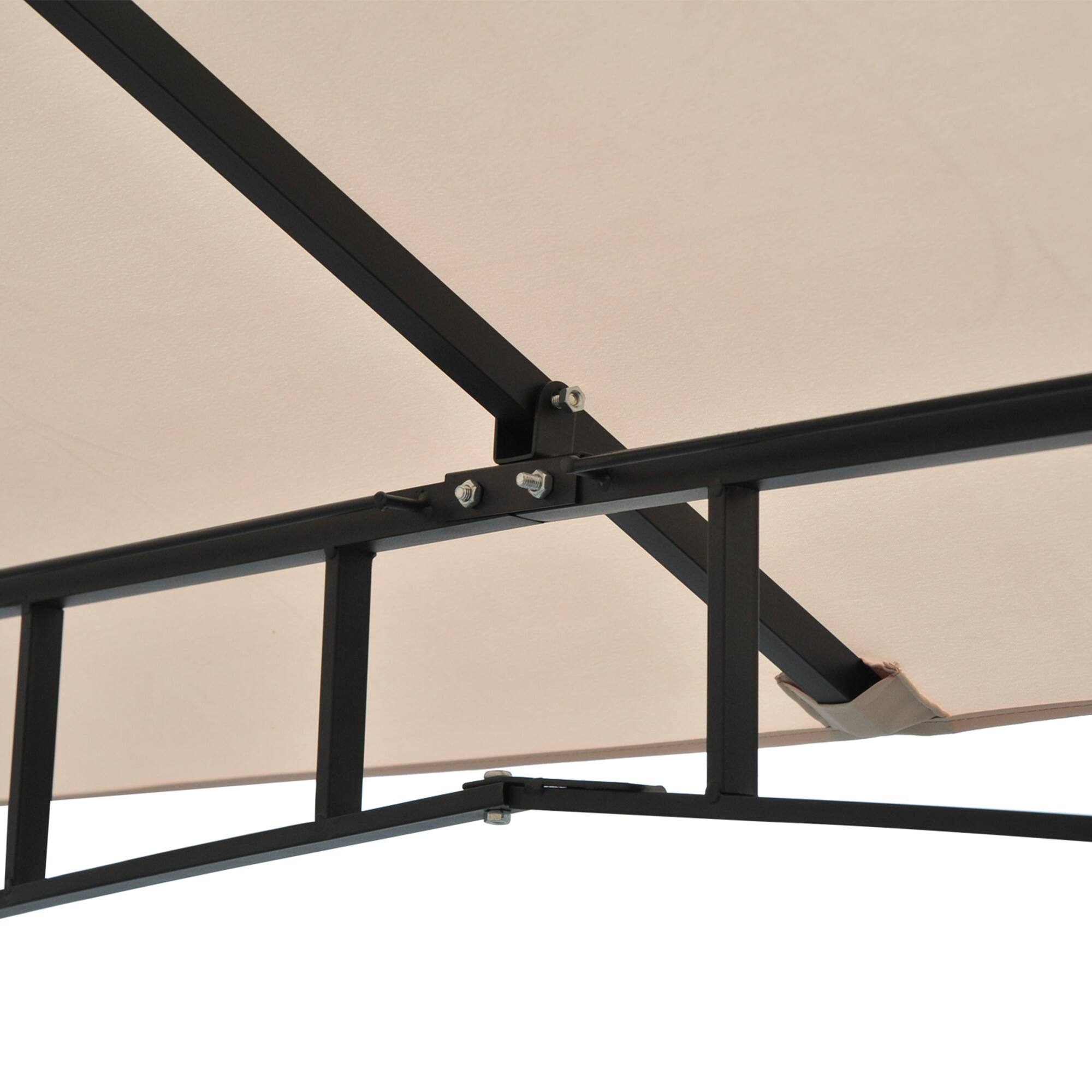 Alt View 7. Outsunny - 10' x 10' Outdoor Patio Gazebo Canopy Tent with Mesh Sidewalls, 2-Tier Canopy for Backyard - Beige.