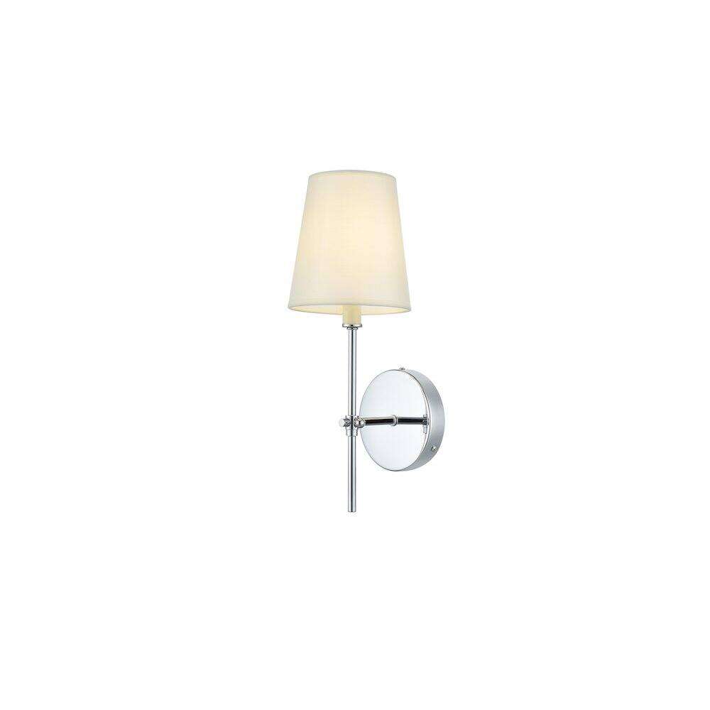 Angle. Living District - Mel 5.5 inch Wall Sconce in Chrome - Chrome And White.