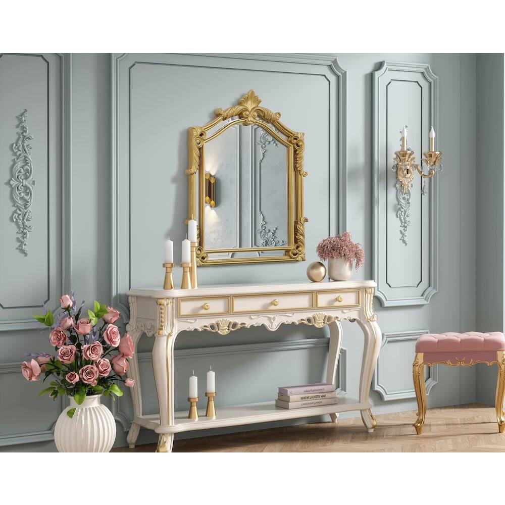 Alt View 3. Elegant Kitchen and Bath - Madeline 25.5X40 Traditional Mirror In Gold Leaf - Gold Leaf.