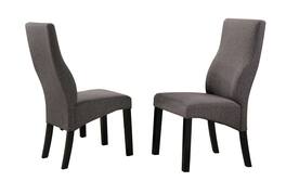 Kings Brand Furniture - Contemporary Dining Chairs Solid Wood, Upholstered Seats and Cappuccino Finish - Gray / Cappuccino Legs