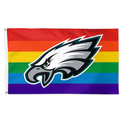 Front. WinCraft - Philadelphia Eagles 3' x 5' Pride 1-Sided Deluxe Flag - Multicolor.
