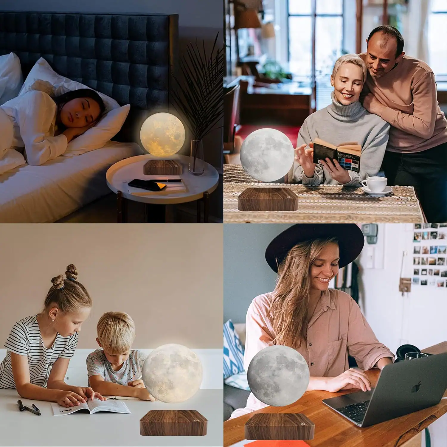Alt View 1. Malletson - Levitating Light Bulb Lamp - 360° Rotating Magnetic Floating Table Lamp with Wood Base for Home Office Decor, Gift.