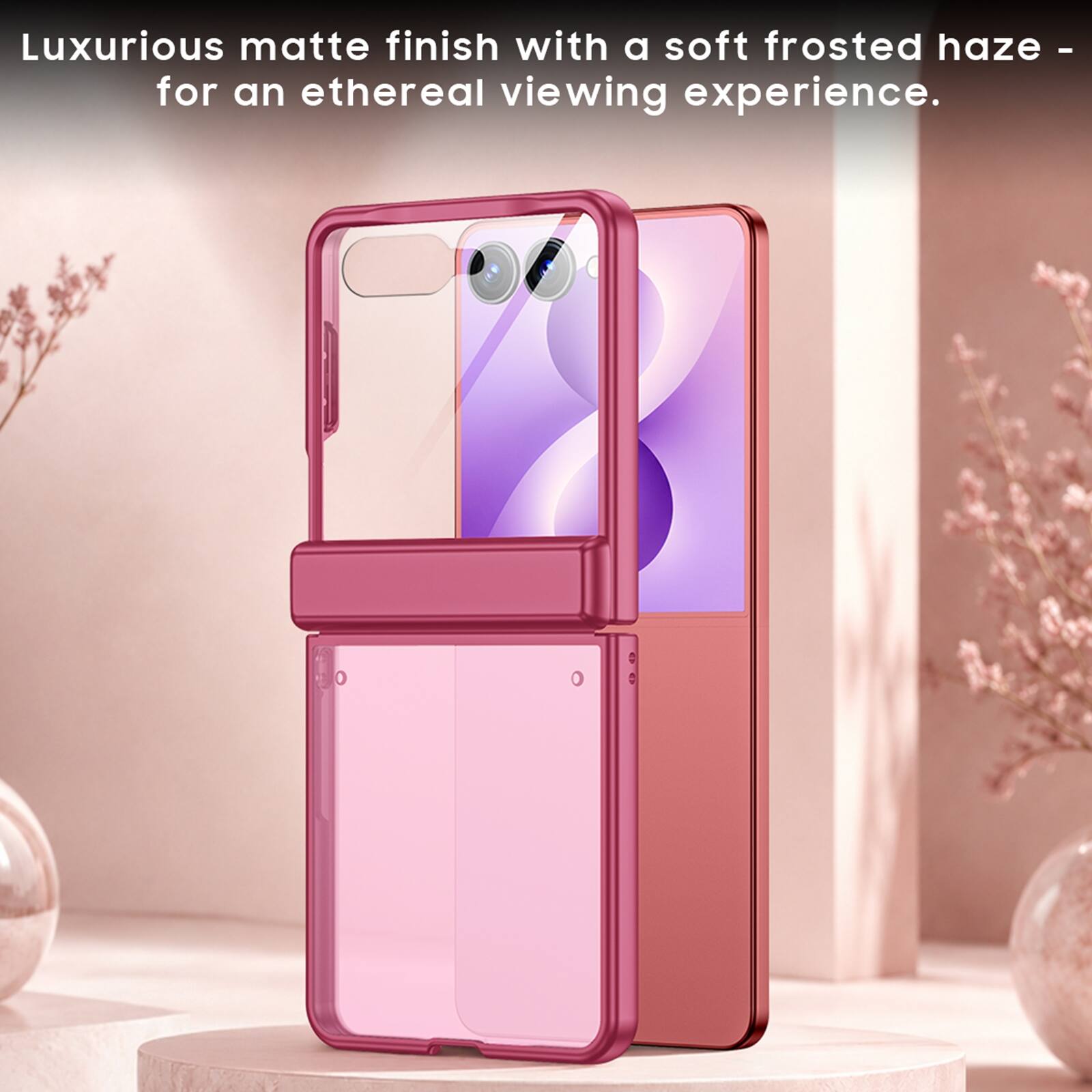 Luxurious matte finish with a soft frosted haze - for an ethereal viewing experience.