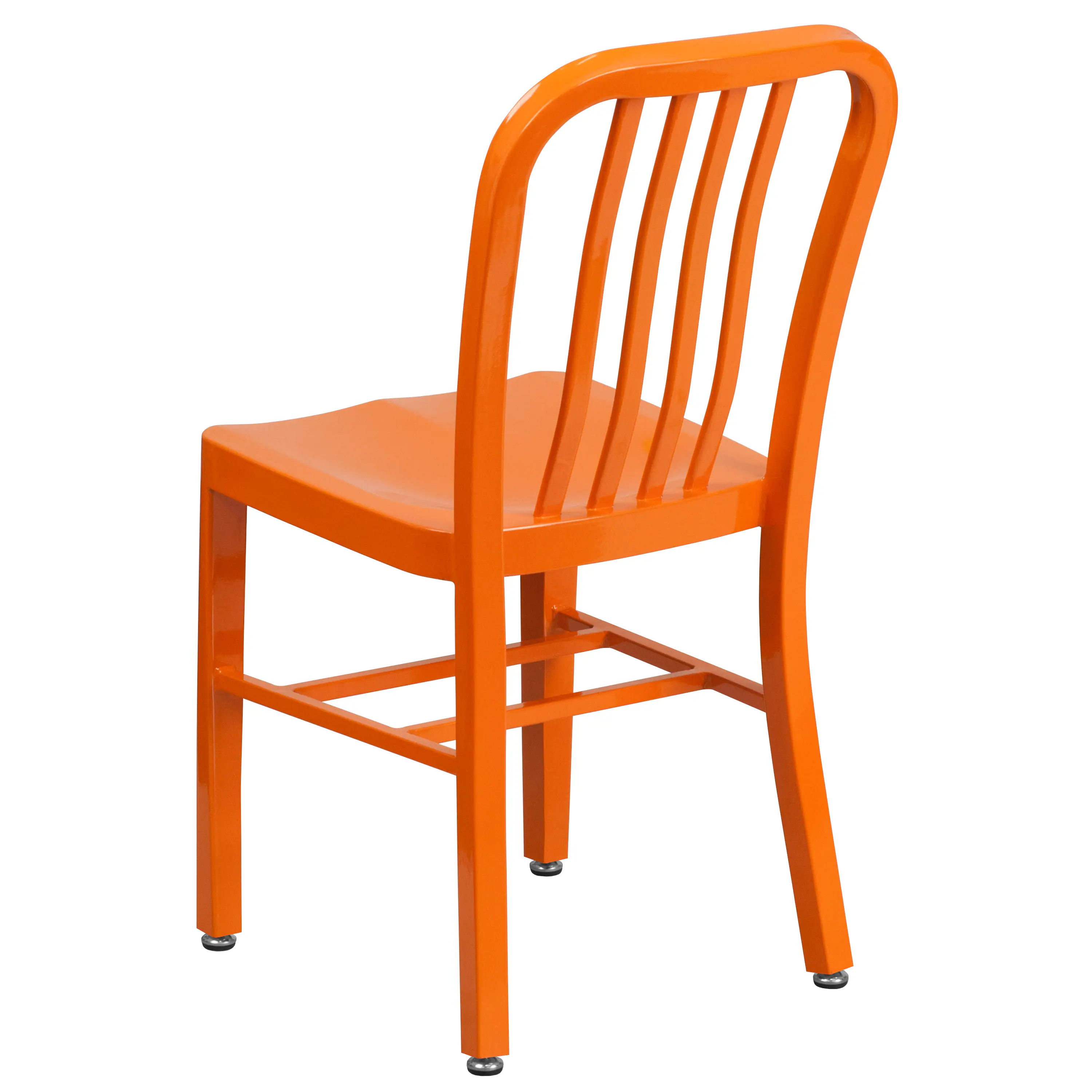 Alt View 5. Emma + Oliver - Commercial Grade Colorful Metal Indoor-Outdoor Chair - Orange.