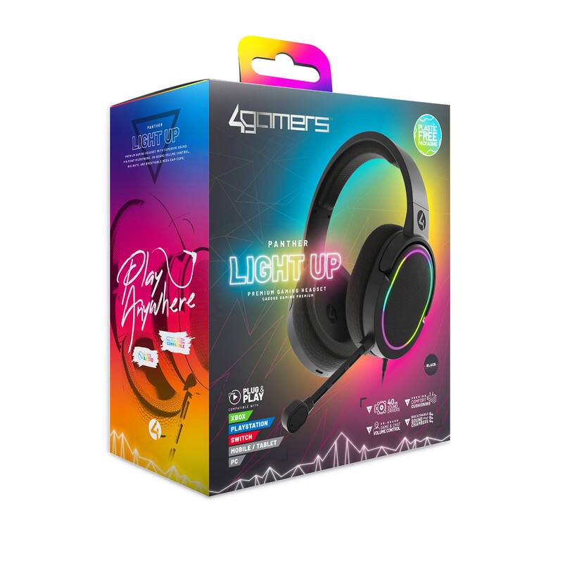 4Gamers PANTHER Premium Headset XBOX, PS4/PS5, Switch, PC LED XP