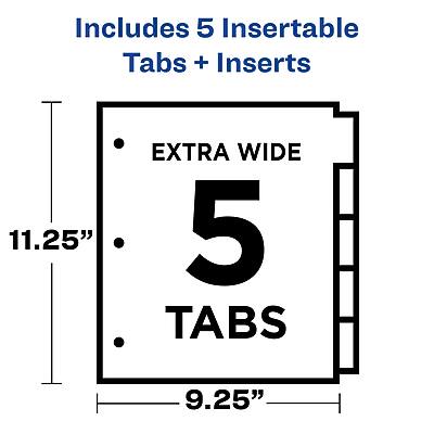Includes 5 Insertable Tabs + Inserts

EXTRA WIDE

5 TABS

11.25" x 9.25"