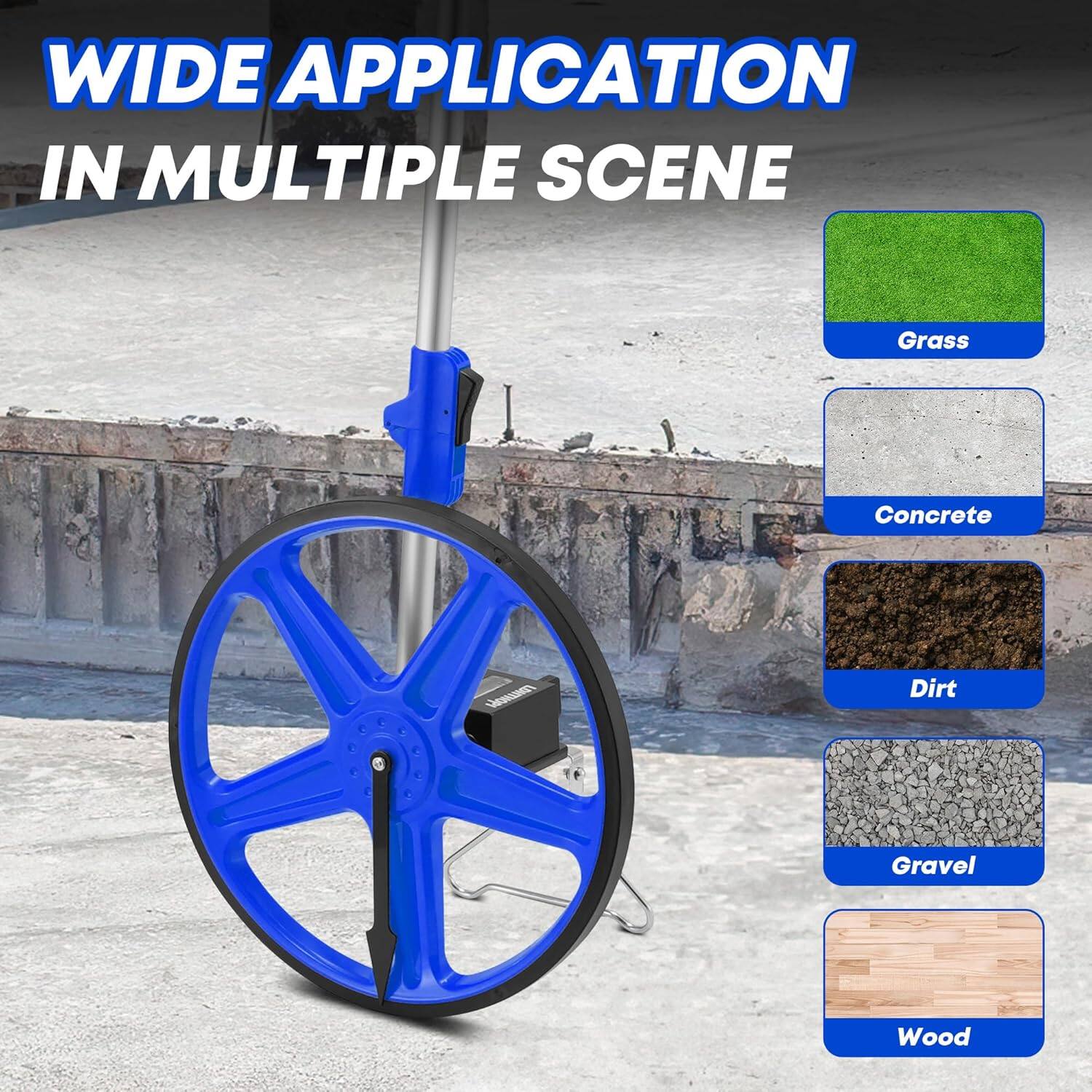 Grass, Concrete, Dirt, Gravel, Wood