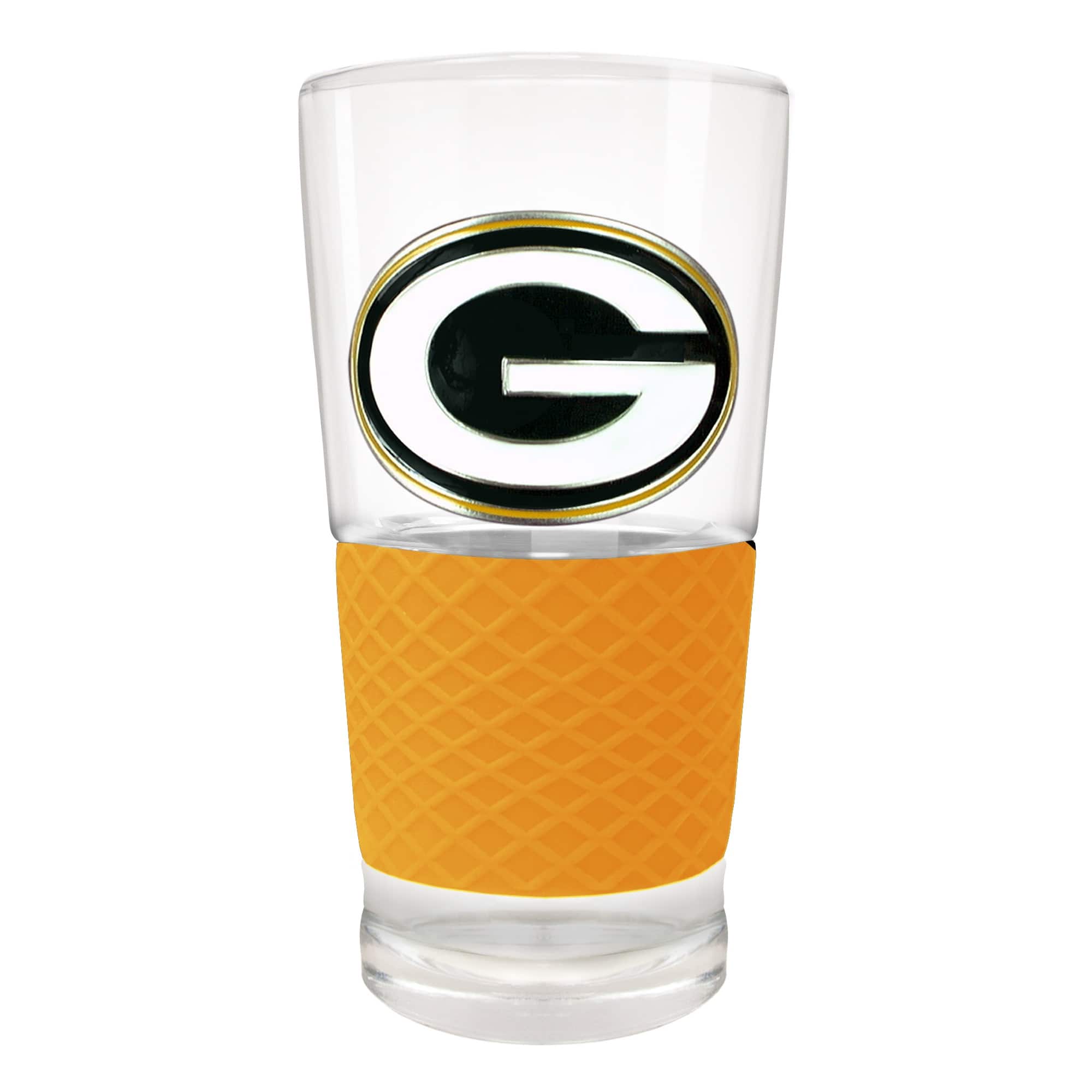 Front. Great American Products - Green Bay Packers 22oz. Pilsner Glass with Silicone Grip - Yellow.