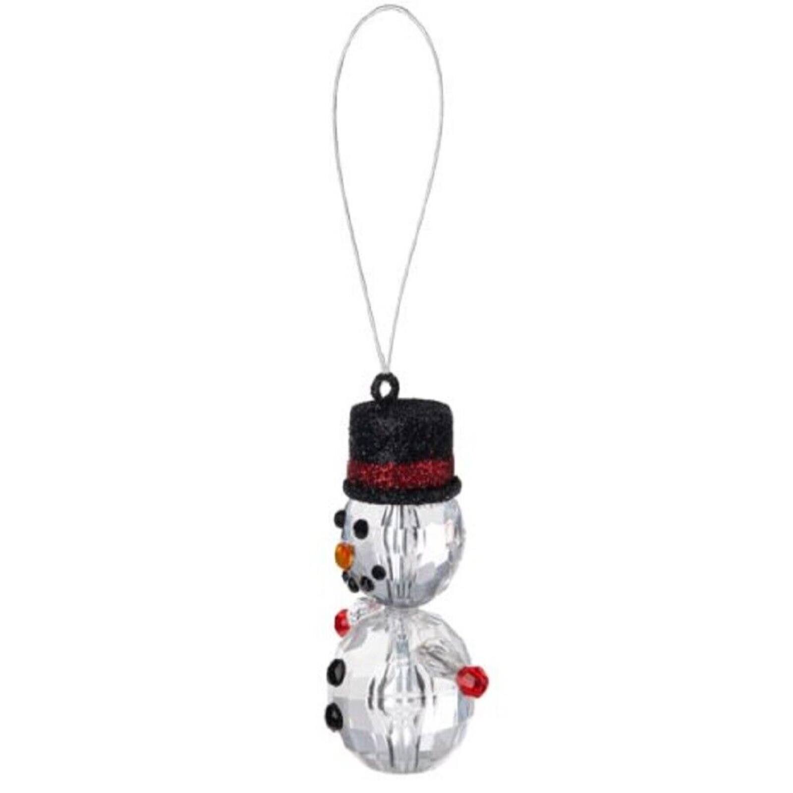 Angle. Ganz - Clear Snowman Acrylic Christmas Tree Ornament 2.4 Inch - Clear.