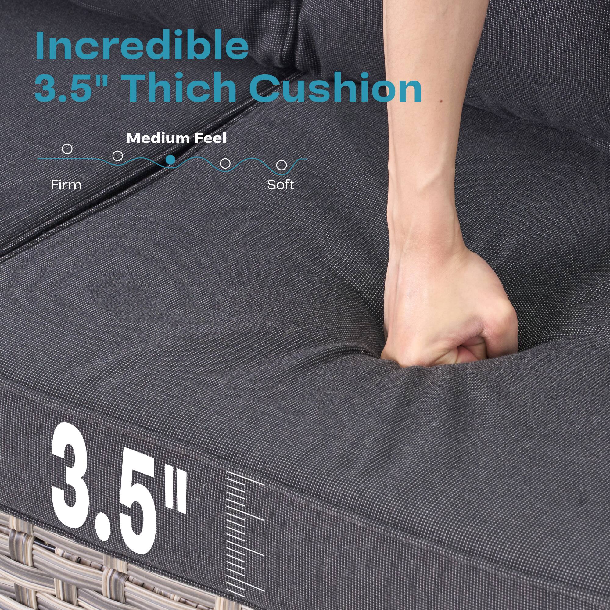 Incredible 3.5" Thick Cushion

Medium Feel

Firm Soft

3.5"