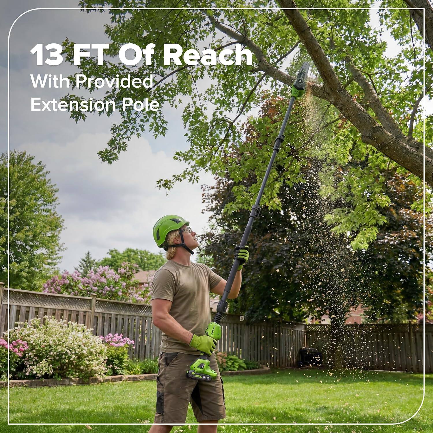 13 FT Of Reach With Provided Extension Pole