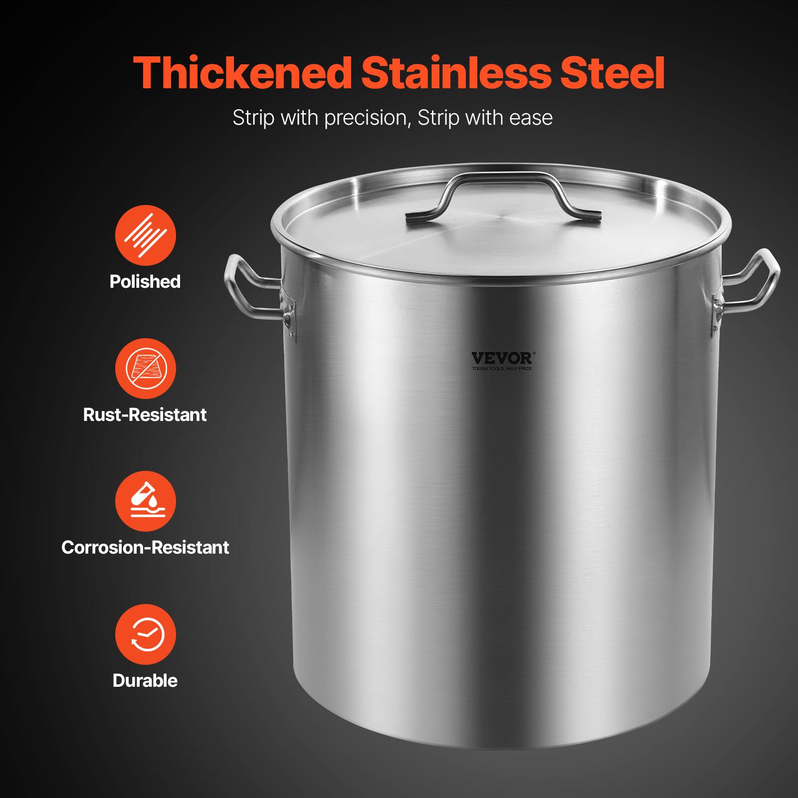 Thickened Stainless Steel  
Strip with precision, Strip with ease  

- Polished  
- Rust-Resistant  
- Corrosion-Resistant  
- Durable