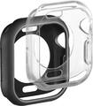 Insignia™ - Bumper Cases for Apple Watch 42mm (2-Pack) - Black/Clear