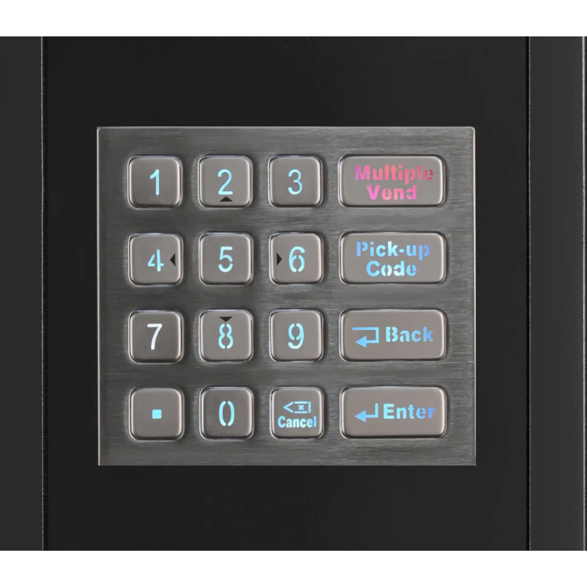 1 2 3 Multiple Vend  
4 5 6 Pick-up Code  
7 8 9 Back  
0 Cancel Enter