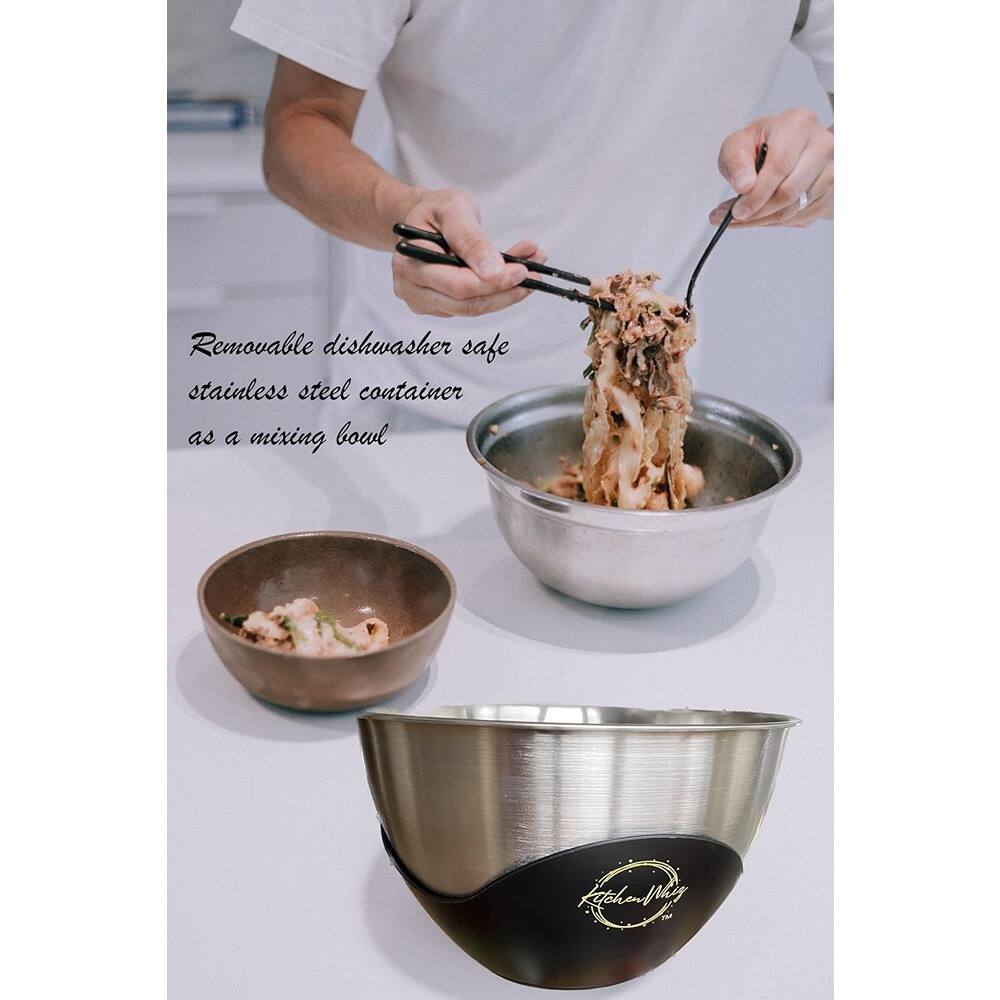 Removable dishwasher safe stainless steel container as a mixing bowl