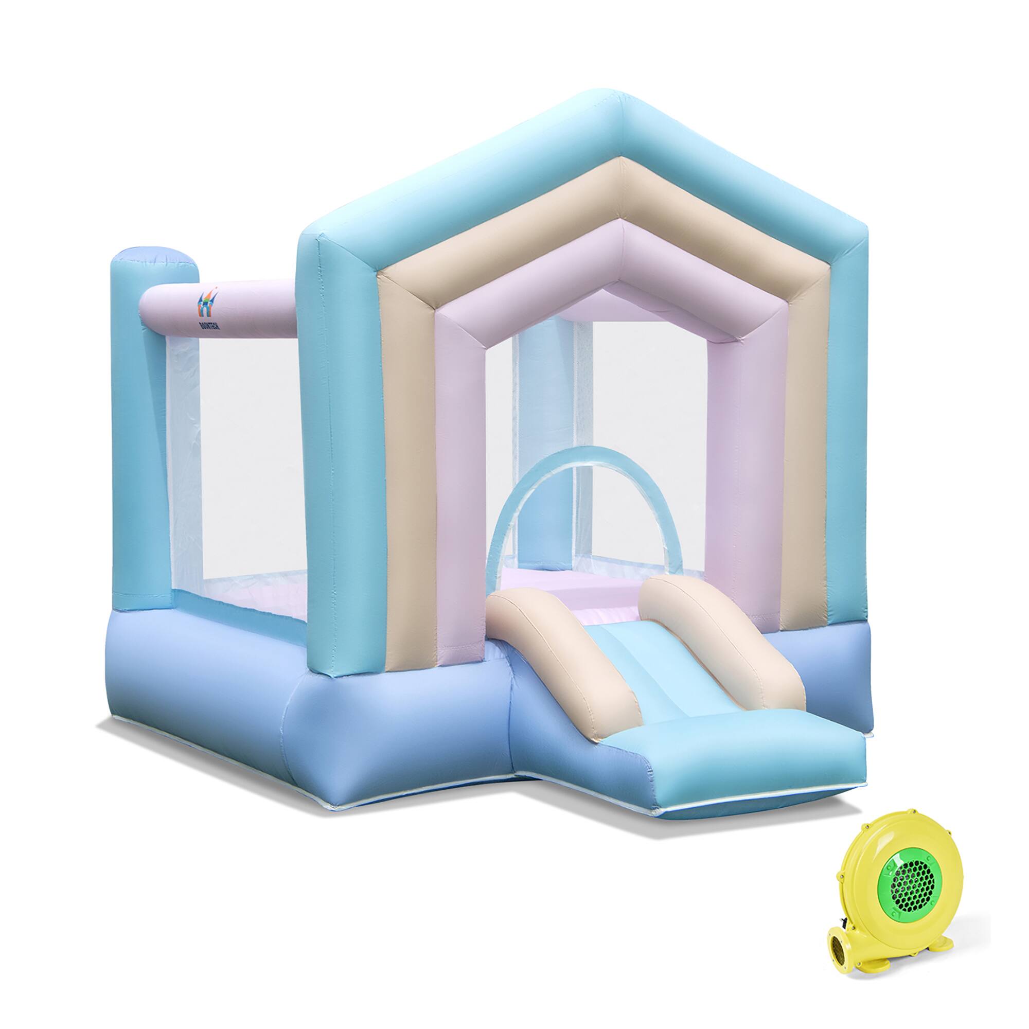 Alt View 7. Gymax - Gymax Kids Bounce House w/ Slide Basketball Rim Manual Pump 480W Blower Included.