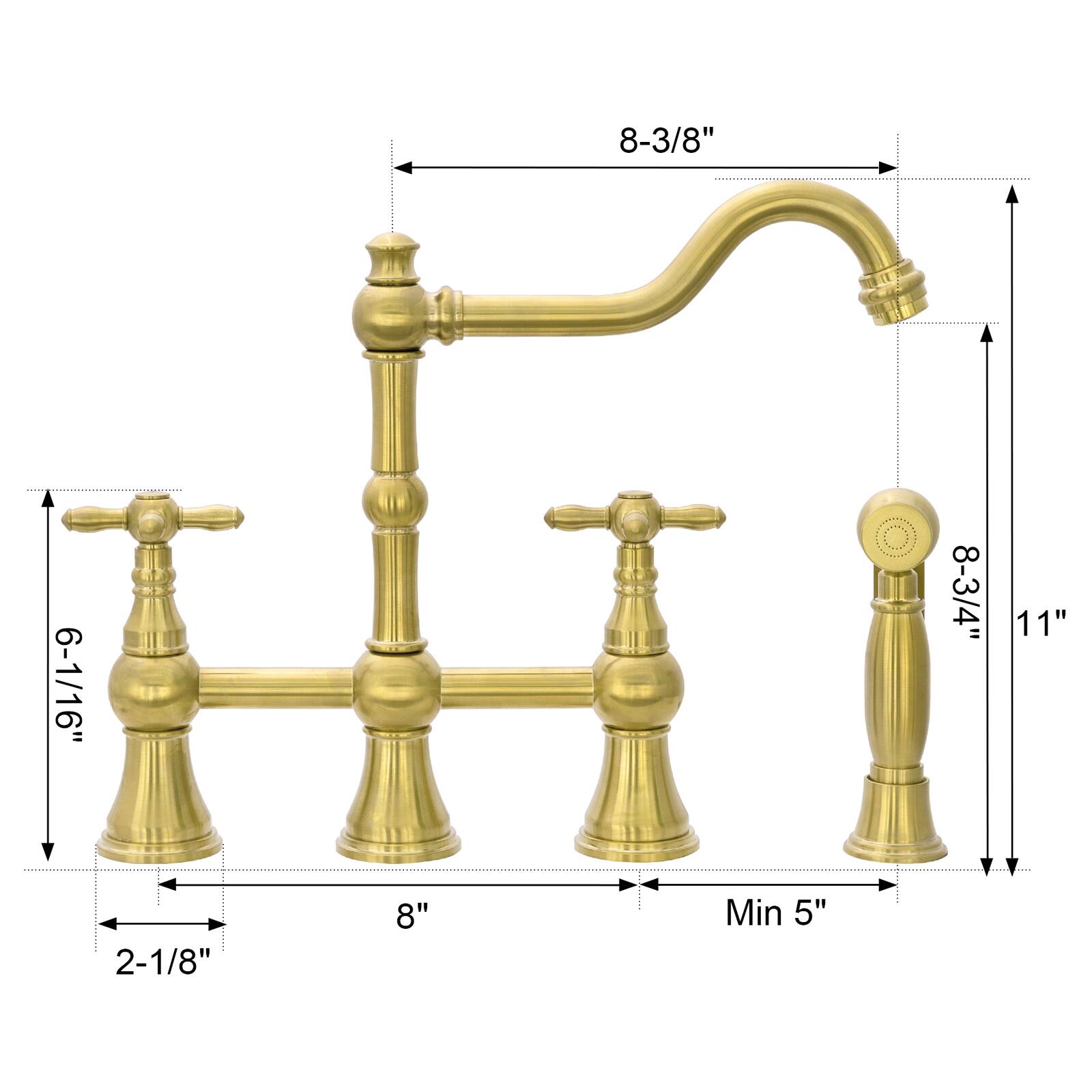 8-3/8"  
6-1/16"  
8-3/4"  
11"  
2-1/8"  
8"  
Min 5"