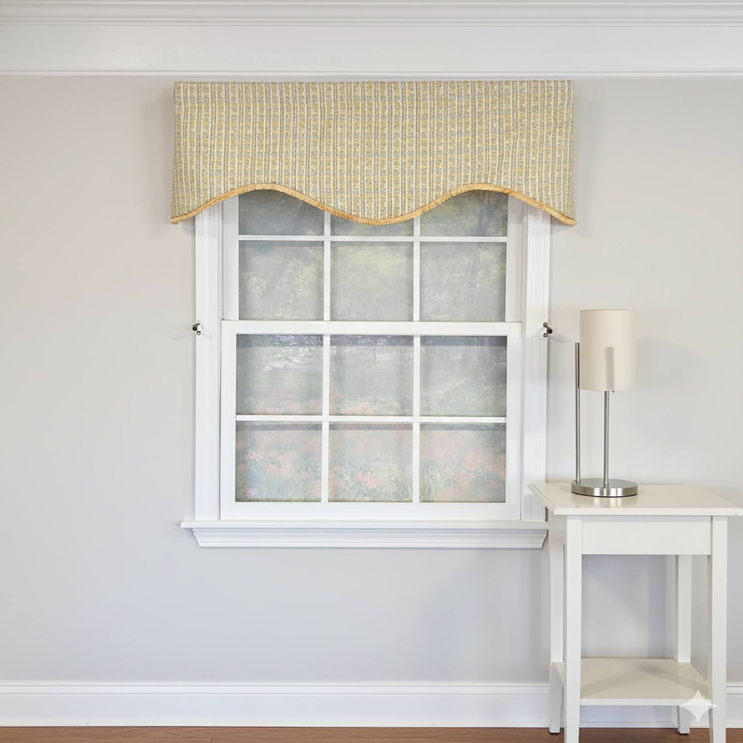 Angle. RLF Home - RLF Home Rosalinda Cornice 100% Cotton Rod Pocket Lined  Window Valance 50" x 17" Yellow - Yellow.