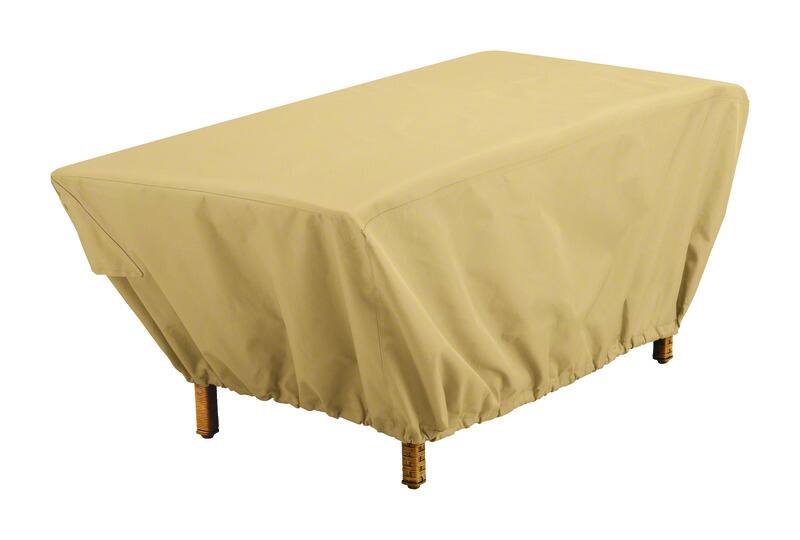 Angle. Classic Accessories - Classic Accessories 18 in. H X 25 in. W X 48 in. L Brown Polyester Coffee Table Cover.