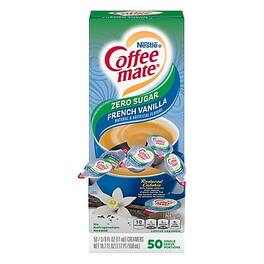 Coffee mate - Zero Sugar French Vanilla Liquid Creamer, 0.375oz., 50/Box