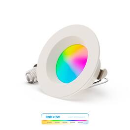 Infibrite - 4 In. WiFi Smart 9W 810LM Recessed Retrofit LED Sleek Series Downlight Kit, Dimmable, Alexa/Google, Wet Rated - White