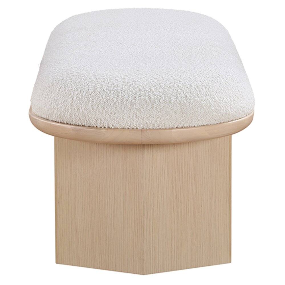 Alt View 4. Meridian Furniture - Wilshire Cream Boucle Fabric Bench - Beige.