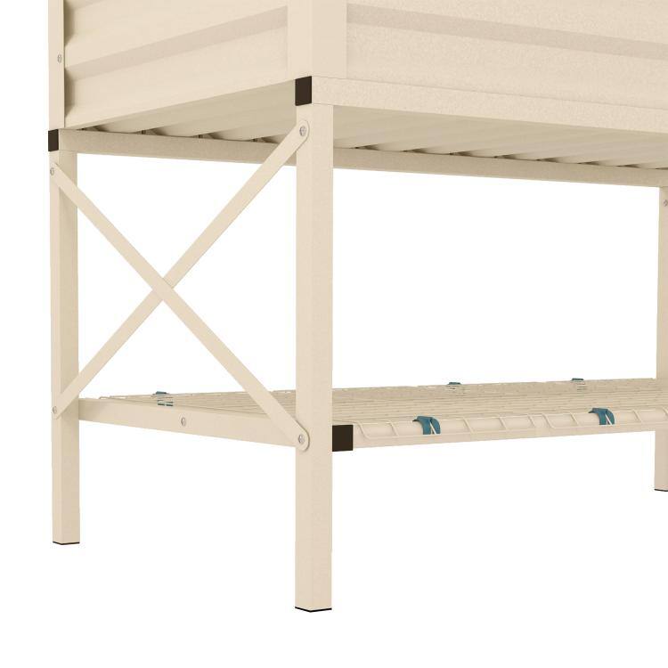 Alt View 9. PULUZ - Galvanized Raised Garden Bed, Metal Planter Box with Legs, Storage Shelf and Bed Liner, Plants NOT Included - Cream White.