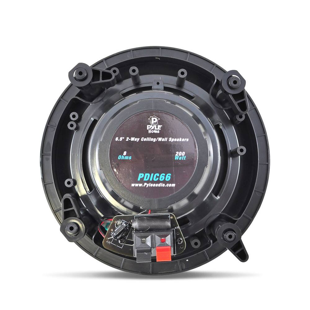 PYLE Home  
6.5" 2-Way Ceiling/Wall Speakers  
8 Ohms 200 Watt  
PDIC66  
www.Pyleaudio.com